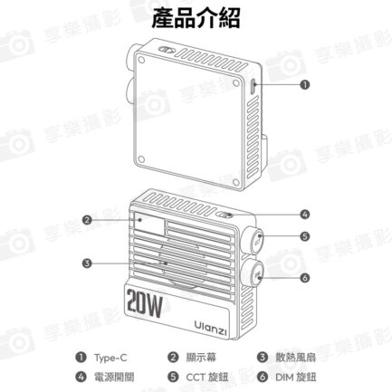 (預購中)【Ulanzi LE20 20W RGB口袋燈】5000mAh 高亮度 LED補光燈 持續燈 攝影燈 打光燈 支援PD快充 Vlog 攝影 外拍 Pocket RGB Video Light L090：圖片 9