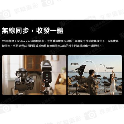 【Godox神牛 V100S TTL 鋰電圓頭機頂閃光燈】適用Sony 觸控螢幕 Type-C 機頂閃 閃燈 外拍 攝影 ※開年公司貨 Round Head Camera Flash：圖片 10